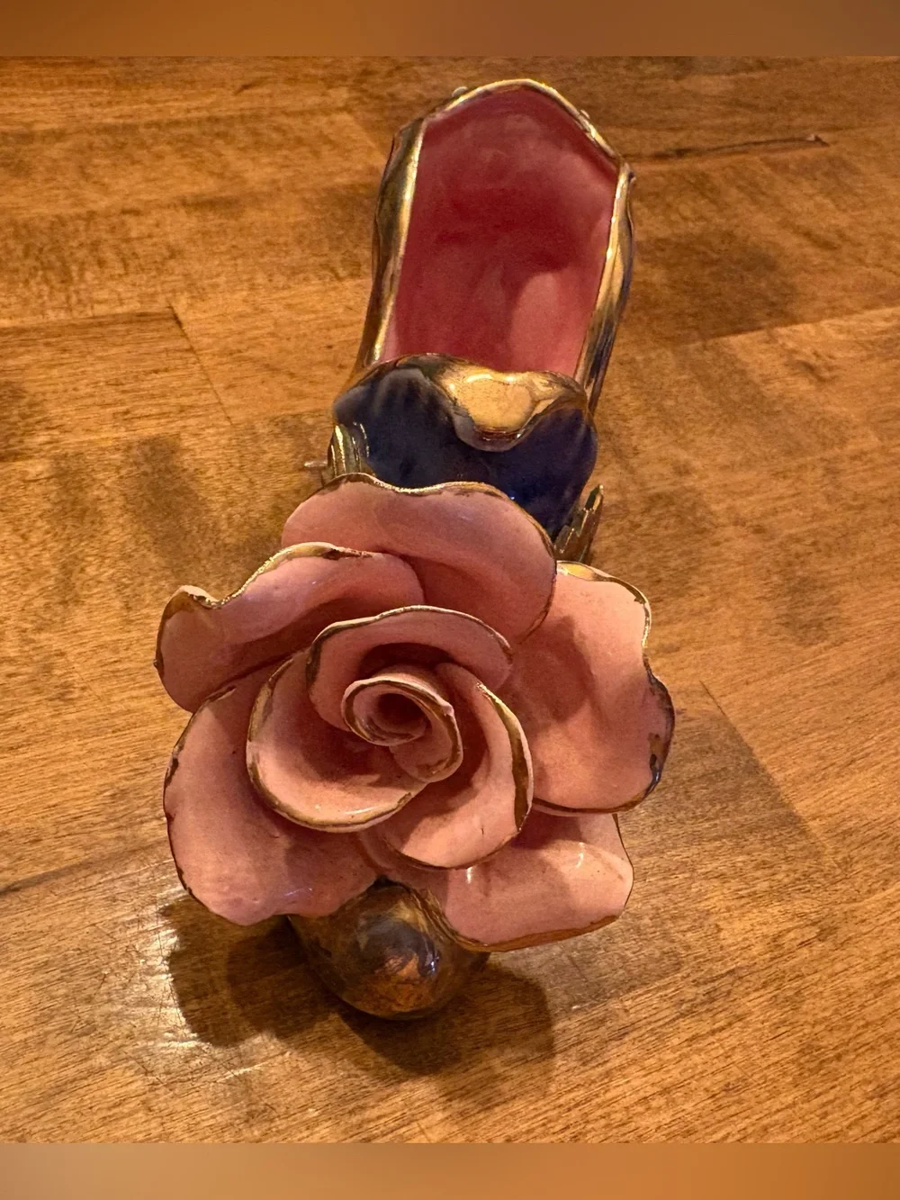 Victorian-style porcelain shoe figurine